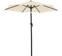 Kingsleeve® Fiji 2m Aluminium Garden Parasol with Crank Handle and Cover | 200cm Tilting Adjustable Patio Balcony Sun Umbrella | Foldable & Tiltable | Waterproof | Water-Repellent | Beige Cream