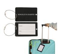 Kingsley & Harper Aluminium Luggage Tag Twin Pack - Matte Black | Size: 2 Pack Kingsley & Harper Black 2 Pack