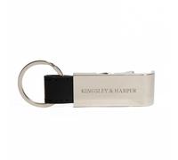 Kingsley & Harper Multi-Tool Keyring with Bottle Opener, Trolley Coin & PVC Leather Strap in Black Kingsley & Harper Black