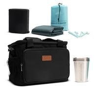 Kingsley & Harper Picnic & Beach Set | with Insulated Cool Bag, Waterproof Mat, Bluetooth Speaker & Tumblers | Summer Essentials for Camping & BBQs | Gift for Couples & Families