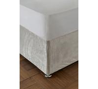 'Kingsley Matt Velvet' Elasticated Divan Base Wrap Catherine Lansfield Cream Double