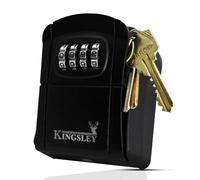 Kingsley QCH-807 Key Storage Box, Wall Mounted, Resettable Code, Water Resistant Realtor Key Lock Box for AirBnB, Spare Keys, Home, Apartment