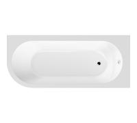 Kingsley Right Hand Back to Wall Corner J Shaped Bath Tub and Panel (Taps and Waste Not Included) - 1700mm - Balterley