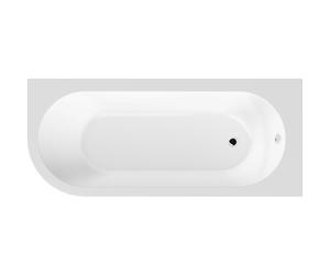 Kingsley Right Hand Back to Wall Corner J Shaped Bath Tub and Panel (Taps and Waste Not Included) - 1700mm - Balterley