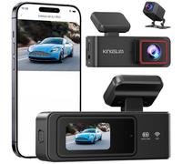 Kingslim 2K Dash Cam Front and Rear with 64GB SD Card, Wireless WiFi Dash Camera for Cars, 1.5'' Screen Mini Dashcam Front and Back, Support G-Sensor/Time Lapse 2 Kinds Parking Monitor