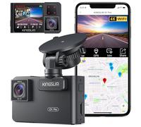 Kingslim D1 pro Dual Dash Cam 4K Record Inside - Front and Inside Dash Camera GPS WiFi for Cars Uber Truck, Dashcam with Infrared Night Vision, G-Sensor, Loop Recording(Upgraded Version)