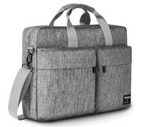 KINGSLONG 17-17.3 Inch Laptop Bag: Waterproof Business Computer Briefcase for Men & Women Double Layer Shoulder Messenger Bag with Detachable Strap Large Capacity Work Travel Office Carry Case-Grey