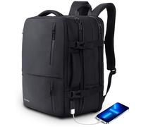 KINGSLONG Travel Laptop Backpack, 46L Flight Approved Carry-on Luggage Hand Backpack Expandable Weekender Bag Fits 19Inch Laptop, Spill-resistant Business Rucksack Men Women with USB Charging Port