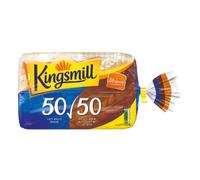 Kingsmill 50/50 Medium Bread 800g x Case of 10 | Half White & Half Wholemeal | Soft Sliced Loaf | Source of Fibre | Suitable for Freezing