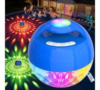 KingSom 2026 Upgraded Floating Pool Speaker with Top Lights,Bluetooth Pool Speaker IP68 Waterproof Hot tub Speakers,Loud Sound Floating Speaker for Pools,BT5.4,24H Playtime Portable Speaker
