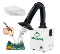 KINGSOM K7 Solder Fume Extractor Instant Strong Suction Smoke Extractor, 5*Thick Pre-Filter+H13 HEPA Soldering Fume Extractor, 99.97% Purification Smoke Absorber for DIY Desktop Soldering White