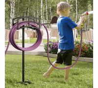 Kingson Freestanding Garden Hose Holder Hanger, Heavy Duty Metal Water Hose Holder Storage Stand Rack, Holds 150ft Hose for Outside Patio Lawn and Yard, Black