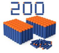 Kingsport 200 PCs Dart Bullets Refill Pack, Elite Compatible Blaster Foam Darts Ammunition, Durable Non-Bending Soft Bullets Toy Gun Ammo for Outdoor Indoor Shooting Game Play Ages 3+ Years