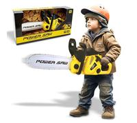 Kingsport Toy Chainsaw for Kids, Electric Realistic Children Play Toy with Sound Pretend Play Outdoor Lawn Toy Chain Saw for Toddlers Best Birthday Gifts for Children Battery Operated Yellow
