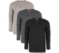 Kingsted Henley Shirts for Men - Royally Comfortable Long Sleeve Henley - Super Soft Waffle Henley Fabric - Classic Fit, Monochrome Pack, XL