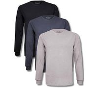 Kingsted Long Sleeve Shirts for Men - Royally Comfortable - Soft Premium Fabric - Well Crafted Classic Tees, Monochrome 3 Pack, Medium