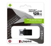 Kingston DataTraveler microDuo3 G2 - DTDUO3G2/128 GB microUSB and USB Type-A Flash Drive for Android OTG, Black