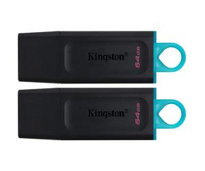 Kingston 64GB DT EXODIA USB 3.2 Gen 1 Black/Teal 2-Piece Pack (HJ8U)
