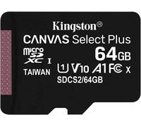 Kingston Technology 64GB micSDXC Canvas Select Plus 100R A1 C10 Card + ADP