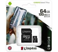 Kingston Technology 64GB micSDXC Canvas Select Plus 100R A1 C10 Card + ADP