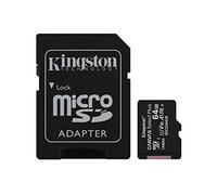 Kingston 64GB microSDHC Canvas Select Plus 100MB/s Read A1 Class 10 UHS-I Frustration Free Packaging Memory Card + Adapter (SDCS2/64GBET)
