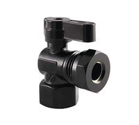 Kingston Brass KF4410MB Fip X 1/2 and 7/16 OD Slip Joint Angle Stop Valve, Matte Black