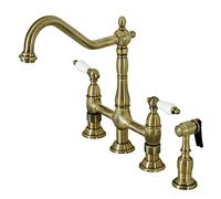 Kingston Brass KS1273PLBS Heritage 8-Inch Kitchen Faucet Sprayer Vb, Antique Brass, 8-3/4-Inch