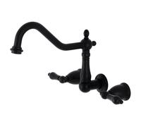 Kingston Brass KS1280PKL Duchess Wall Mount Kitchen Faucet Matte Blac