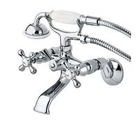 Kingston Brass KS265C Clawfoot Tub Wall Mount Faucet, Polished Chrome