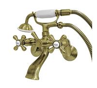 Kingston Brass KS266AB Vintage 6" Wall Mount with Claw Foot, Antique Brass Finish, 6 Inch Adjustable Spread