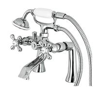 Kingston Brass KS268C Victorian 7-Inch Deck Mount Tub and Shower Faucet, Polished Chrome