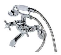 Kingston Brass KS286C Essex 3" to 9" Adjustable Centers Wall Mount Clawfoot Tub Filler with Hand Shower, Polished Chrome