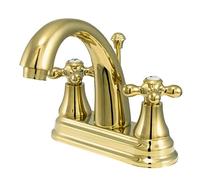 Kingston Brass KS7612AX English Vintage 4-Inch Centerset Lavatory Faucet Pop-Up, Polished Brass, 4-3/4"