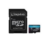 Kingston Canvas Go Plus microSDXC Memory Card Gen4 200MB/s A2 U3 V30 256GB Card + Adapter-SDCG4/256GB