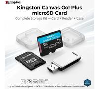 Kingston Canvas Go! Plus 64GB/128GB/256GB/512GB/1TB MicroSD Card U3 V30 A2 200MB/s Read for Drone Action Cam Gaming 256GB