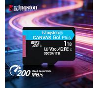 Kingston Canvas Go Plus microSD Card 64GB 128GB 256GB 512GB 1TB Up to 200MB/s TF Card Class 10 for Phone