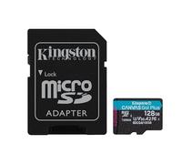 Kingston Canvas Go Plus microSDXC Memory Card Gen4 200MB/s A2 U3 V30 128GB Card + Adapter-SDCG4/128GB