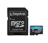 Kingston Canvas Go Plus microSDXC Memory Card Gen4 200MB/s A2 U3 V30 256GB Card + Adapter-SDCG4/256GB