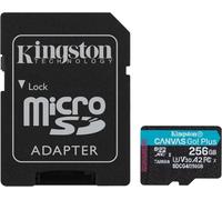 Kingston Canvas Go Plus microSDXC Memory Card Gen4 200MB/s A2 U3 V30 256GB Card + Adapter-SDCG4/256G