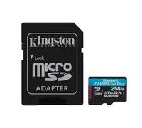 Kingston Canvas Go Plus microSDXC Memory Card Gen4 200MB/s A2 U3 V30 256GB Card + Adapter-SDCG4/256GB