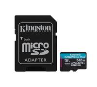 Kingston Canvas Go Plus microSDXC Memory Card Gen4 200MB/s A2 U3 V30 512GB Card + Adapter-SDCG4/512GB