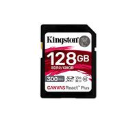 Kingston Technology 128GB Canvas React Plus SDXC UHS-II 300R/260W U3 V90 for Full HD/4K/8K