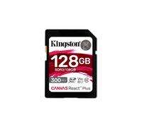 Kingston Canvas React Plus 128GB SDXC Memory Card UHS-II 300R/260W U3 V90 for Full HD/4K/8K - SDR2/128GB