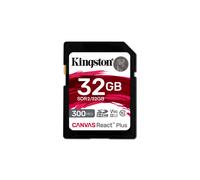 Kingston Canvas React Plus 32GB SDHC Memory Card UHS-II 300R/260W U3 V90 for Full HD/4K/8K - SDR2/32GB