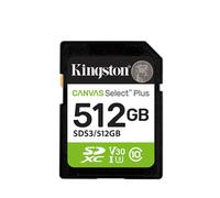 Kingston Canvas Select Plus SD Memory Card 512GB SDXC Gen3 150MB/s C10 UHS-I U3 V30 - SDS3/512GB