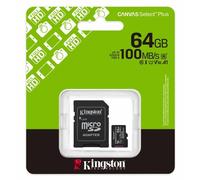 Kingston 64GB Micro SD Canvas Select Plus Class 10 - SDCS3/64GB in Black | Size: 64 GB Kingston Black 64 GB