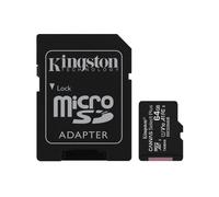 Kingston 64GB 2P1A Canvas Select Plus Micro SD (SDXC) Card U1, V10, A1, 100MB/s R, 10MB/s W