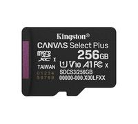 Kingston Canvas Select Plus microSD Memory Card 256GB micSDXC Gen3 150R A1 Single Pack w/o ADP - SDCS3/256GBSP