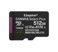 Kingston Canvas Select Plus microSD Memory Card 512GB micSDXC Gen3 150R A1 Single Pack w/o ADP - SDCS3/512GBSP