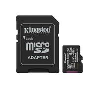 Kingston Canvas Select Plus microSD Memory Card 64GB microSDXC Gen3 100MB/s A1 Card + Adapter - SDCS3/64GB